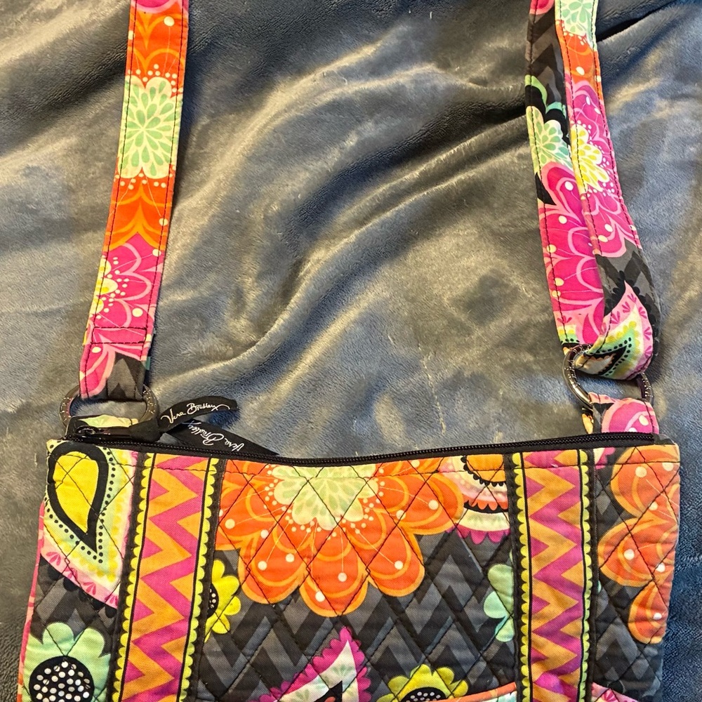 Vera Bradley Pink and Orange Quilted Crossbody Bag